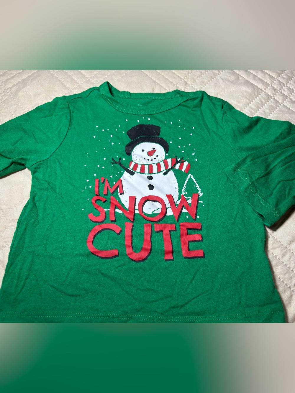 Children’s Place 12-18M 'I'm Snow Cute' Snowman Holiday Tee